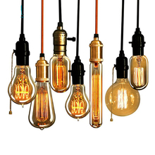 Ретро лампы накаливания ST64 T45 DIY ручной работы Эдисона, E27/220В/40 Вт лампы для подвесных ламп 2024 - купить недорого