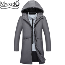 Mwxsd winter Casual men's white duck down jacket and coat Men Fur Collar Thick Warm Parka down Snow jacket male winter clothing 2024 - buy cheap