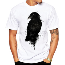 Camiseta con diseño de cuervo negro para hombre, Camisetas estampadas personalizadas de alta calidad, Hipster, moda de verano, 2019 2024 - compra barato