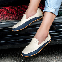 PUPUDA Fashion Leather Shoes For Men New Slip On Loafers Plus Size 47 Casual Driving Shoes Wide 2019 Business Shoes Sneaker Male 2024 - buy cheap