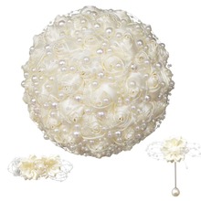 Boutonniere-ramo de flores de espuma para dama de honor, cinta nupcial personalizada, conjunto de ramos de novia, T3018 2024 - compra barato