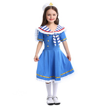 Meninas marinha marinheiro uniforme vestido rpg-playing cosplay traje halloween para meninas carnaval fantasia vestir-se 2024 - compre barato