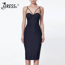INDRESSME Sexy Spaghetti Strap Backless Strapless Spring Women Dress Elegant Solid Black Mini Bodycon Women Dress Vestidos 2018 2024 - buy cheap