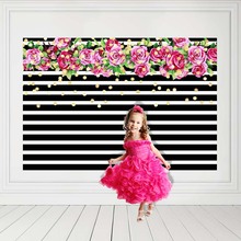 Vinyl Photography Background Custom Birthday Black Stripe Children Photocall  Backgrounds for Photo Studio G-136 2024 - buy cheap