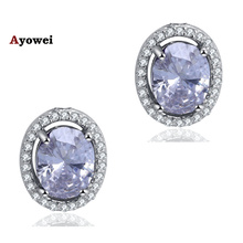 Shining Zirconia Factory price earrings Silver filled Party & Dinner fashion jewelry White crystal Stud Earrings JE912A 2024 - buy cheap