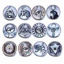 12pcs/lot Eye of Horus Theme Glass Charms 18mm Snap Button Jewelry For 18mm Snaps Bracelet Snap Jewelry KZ0689 2024 - buy cheap