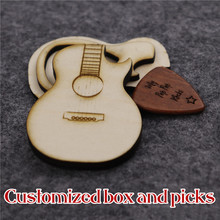 Guitar Pick Holder Customized Wooden 2.5mm Plectrum Guitar Case Personalized Mediator Storage Box Bass Pack Jazz Dropshipping 2024 - buy cheap