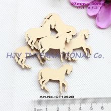 30mm Natural Blank Wooden Horse Ornaments Rustic Wood Horse 1.2"- CT1362B 2024 - buy cheap