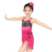 Girls Leotard Sequins Tassel Ballroom Dance Clothes Camisole Tango Latin Dance Dress For Stage And Party Drssess 2024 - buy cheap