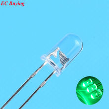 5mm Emerald-Green LED Round Light Emitting Diode Transparent Ultra Bright LampBead Plug-in DIY Kit Practice WideAngle 100pcs/lot 2024 - buy cheap