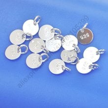 Jewelry Findings Disk Wholesale 100PCS 925 Sterling Silver Flat Components+Jump Ring For Necklaces Bracelets 2024 - buy cheap