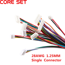 Conector de cabo xh 1.25 jst, conector de fio eletrônico único 2/3/4/5/6/7/8/6/7/7/10cm diy, direção frontal da linha 28awg 2024 - compre barato