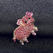 Cute Pink Pig Lovely Alloy Rhinestone Brooch Pins For Women Girls Button Pins Jeans Bag Decoration Gift 2024 - buy cheap