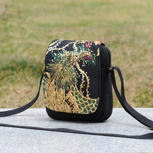 New National Embroidery Mini Women Travel bag!Nice Animal Embroidered Lady shoulder&Crossbody bags All-match Cute Canvas handbag 2024 - buy cheap