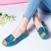 Spring women genuine leather ballet flats casual shoes round toe slip on flats female loafers ballerina flats C029 2024 - buy cheap