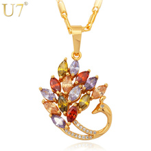 U7 Luxury Zirconia Bird of Wonder Necklace Fashion Jewelry Gold Color Phoenix Pendant Necklaces & Pendants For Women P373 2024 - buy cheap