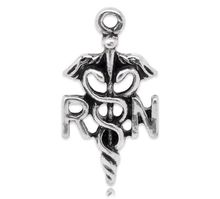 DoreenBeads Retail Silver Color RN(Registered )Caduceus Charm Pendants 11x20mm,sold per pack of 50 2024 - buy cheap