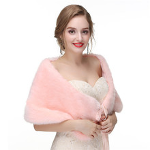 Mingli Tengda 2018 Winter Faux Fur Shawl Wedding Boleros Jacket Warm Elegant Bride Wraps Cape Bridal Jacket Wedding Accessories 2024 - buy cheap