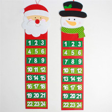 Calendarios de Adviento muñeco de nieve decoraciones de Navidad de Santa Claus de Navidad calendario de pared de puerta de ventana de la decoración de Navidad 2024 - compra barato