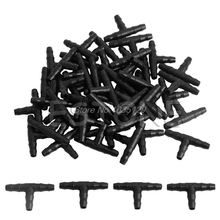 50pcs Plastic Irrigation Ploy Tee Pipe Sprinkler Irrigation 4/7mm Tee Pipe Barb Hose Fitting Joiner Drip System for Tube 2024 - buy cheap