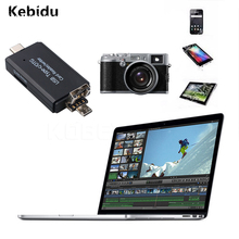 Kebidu, venta al por mayor, convertidor multifunción, lector de tarjetas inteligentes tipo C, USB 2,0, Micro USB (tipo B), ranura SD/MMC, ranura Micro SD/TF 2024 - compra barato