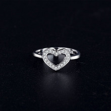 Женское кольцо в форме сердца, модное классическое кольцо из стерлингового серебра S925 пробы с цирконием 5A, Помолвочные украшения, новый дизайн 2024 - купить недорого