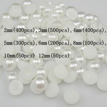 Free Shipping 2000Pcs Multicolor Mix Size From 2-12mm ABS Resin Flatback Half Round Imitaton Pearl Beads Craft DIY Deco 2024 - buy cheap