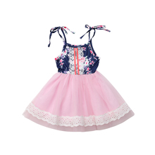 Cute Kids Baby Girl Summer Flower Lace Tutu Dress Vestidos Toddler Girls Sleeveless Princess Pageant Formal Dresses Sundress 2024 - buy cheap