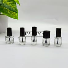 Botella vacía de esmalte de uñas, minibotella de cristal con tapa negra, 5ml, F1487 2024 - compra barato