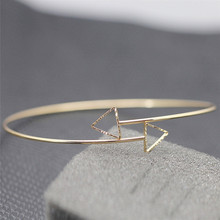 PINKSEE Simple Punk Gold Cuff Bracelets for Women Girls Hollow Triangle Arrow Arm Bracelet Open Bangle 2024 - buy cheap