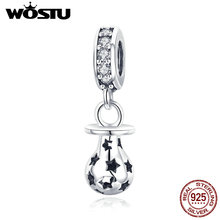 WOSTU Real 925 Sterling Silver Cute Nipple Trendy Charms fit Bead Woman Bracelet Necklace DIY Fashion Jewelry Making Gift CQC891 2024 - buy cheap