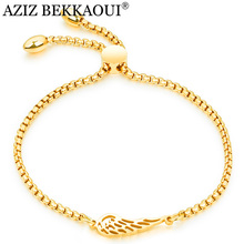 AZIZ BEKKAOUI High Quality Gold Color Stainless Steel Bracelet Angel Wings Bracelets for Women Fashion Jewelry Best Friend Gift 2024 - buy cheap