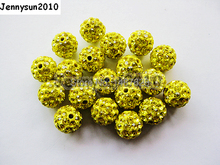 12mm Ci-trine Top Quality Czech Crystal Rhinestones Pave Clay Round Disco Ball Spacer Beads For Jewelry Crafts 100pcs / Pack 2024 - buy cheap