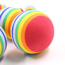 Bola de brinquedo colorida de arco-íris, 3.5cm / 6.3cm de diâmetro, barata, brinquedo de gato, molares de espuma natural, treinamento de pet, suprimentos 2024 - compre barato