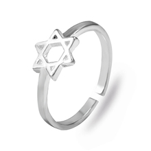 925 Sterling Silver Rings for Women Men Hexagram Hollow Hexagonal star Adjustable Open Ring Engagement Wedding Rings Jewelry 2024 - buy cheap