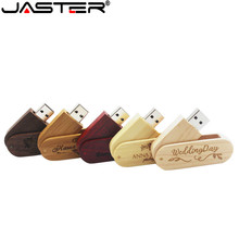 JASTER custom logo swivel wooden usb flash drive 4GB 8GB 16GB 32GB usb 2.0 memory stick flash pen drive (over 10 pcs free logo) 2024 - buy cheap