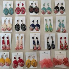 JURAN Vintage Hand Painted Dangle Drop Earrings National Wind Pattern Geometric Resin Earrings For Women Wedding Party Jewelry 2024 - buy cheap