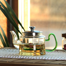 Four Colors Transparent Teapot High Boron Silicon Heat-resistant Transparent Glass Flower Teapot Glass Tea Pot 600ML 2024 - buy cheap