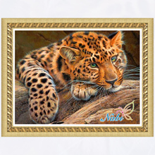 Animais leopardo engrenagem completa 5d diy fotos 0138R-Rodada Diamante bordado ponto cruz diamante pintura mosaico 2024 - compre barato