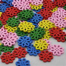 10/50/100pcs New Flower Wood Buttons 16mm Sewing Crafts Tools Mix Color WB144 2024 - buy cheap