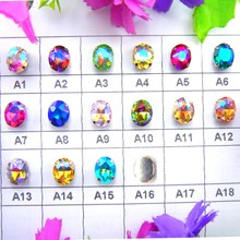 AB colors silver claw settings 7 Sizes Oval shape glass Crystal Sew on rhinestone beads wedding dress accessories trim 2024 - buy cheap