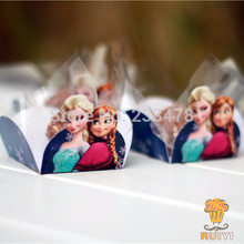 Snow Queen Anna Elsa birthday party decorations kid party supplies cake chocolate box orminhas para doces 50pcs/lot AW-0506 2024 - buy cheap