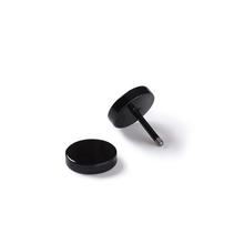 Pandahall 2pcs Black Flat Top Round Stud Earrings Fake Plugs Gauges Ear Tunnel 304 Stainless Steel Earrings for Men Women 8mm 2024 - buy cheap