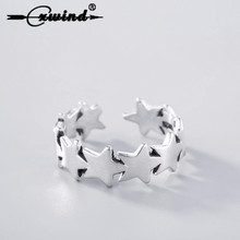 Cxwind Шарм-звезда Колечки Ретро Открытое кольцо с дизайном «звёзды» двойные крученые украшения для женщин и девушек Подарок на вечеринку 2024 - купить недорого
