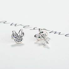CUTEECO 2018 Hot Silver Color Cartoon Minnie Bow Tie Stud Earrings Brand Earring Women Engagement Jewelry Wholesale 2024 - buy cheap