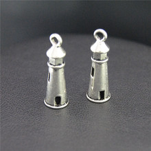 20 Uds. De pulseras chapadas en plata, con abalorios de Castillo del faro, para collar, fabricación de joyas A2226 2024 - compra barato