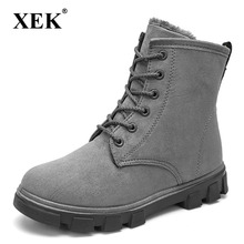 XEK Fashion warm snow boots 2018 heels winter boots new arrival  ankle boots women shoes warm fur plush Insole shoes ZLL190 2024 - buy cheap