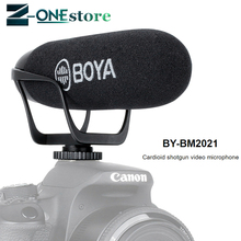 BOYA BY-BM2021 Cardioid на камеру микрофон для DSLR Nikon Canon камкордер телефон микрофон с 3,5 мм TRS TRRS кабель адаптер 2024 - купить недорого