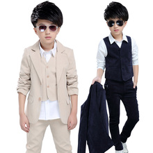 Conjunto de traje de boda de pana para niños, Blazer, pantalones, 3 uds., vestido Formal de bebé varón, conjuntos de ropa de matrimonio, 2019 2024 - compra barato