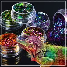 YZWLE 2021 hot sell 1 box Chameleon Nail Sequins Glitter holographic powder Dust Dazzling Nails Nail Art Glitter Decorations 2024 - buy cheap